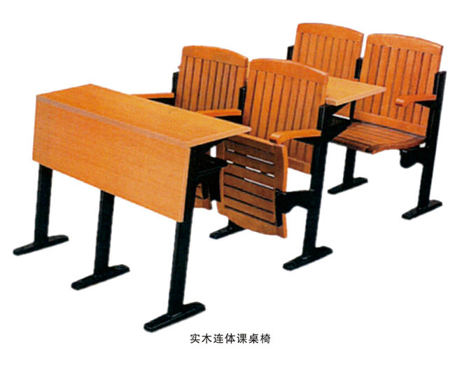 實木連體課桌椅